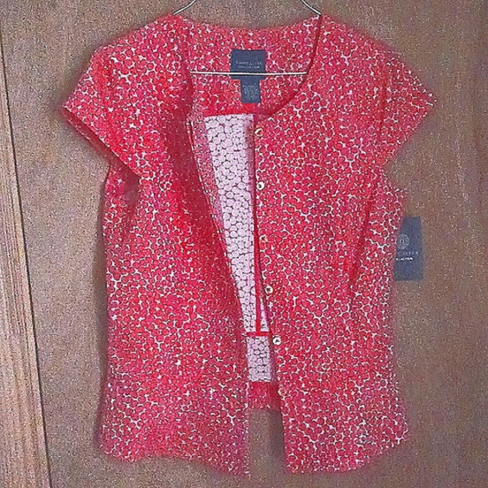 DONCASTER Collection NWT Embroidered Peplum Designer Blouse-Size 2 - Picture 6 of 11